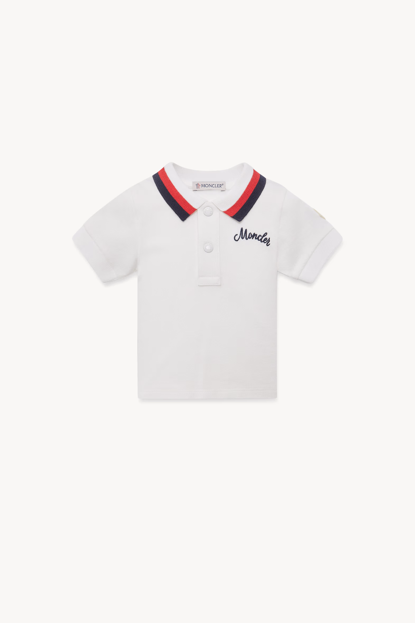 Polo de algodón con logotipo bordado Niño Blanco Moncler